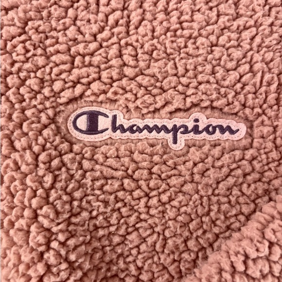 Champion Women’s Sherpa Fleece Pullover Pink Quarter Zip Small Cozy Teddy Jacket - Picture 7 of 8